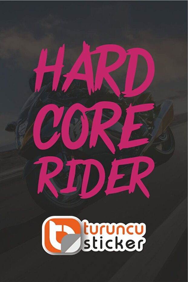 Hard Core Rider Sticker - Motorcycle - Helmet - Laptop - Motor - Car Sticker - 5X19,5 cm