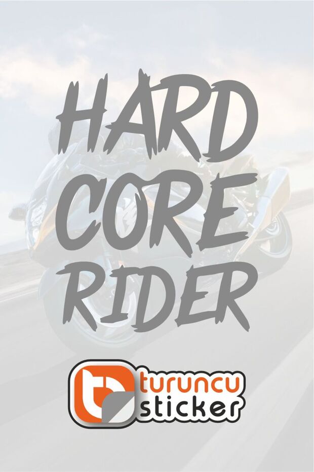 Hard Core Rider Sticker - Motorcycle - Helmet - Laptop - Motor - Car Sticker - 5X19,5 cm