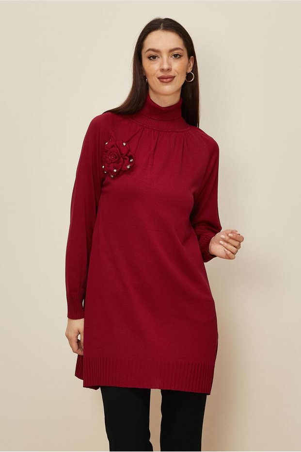 Broshe Detailed Knitting Tunic 44987