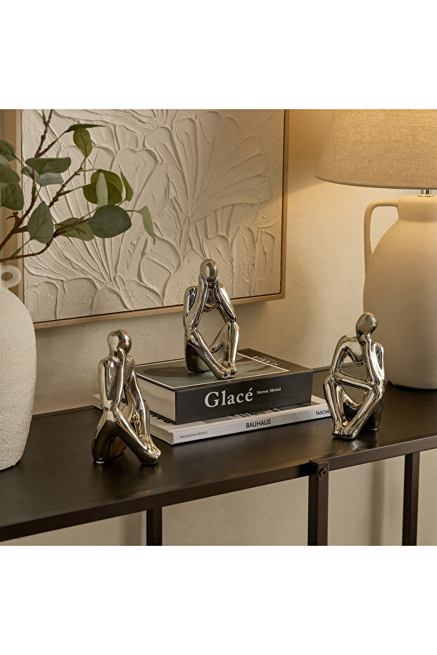 طقم زينة سيراميك أوروم ديون مكون من 3 قطع - 8