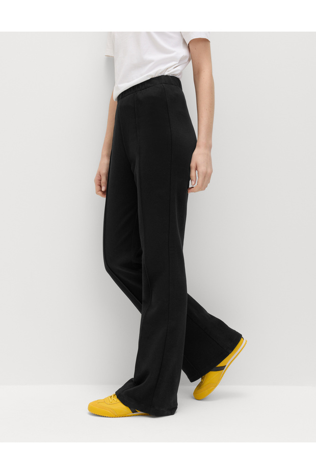 Saf Pamuklu Flared Pantolon - 3