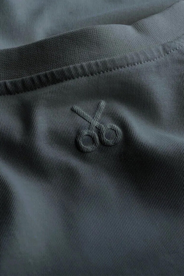 Kadın Urban Cut Crop Basic T-Shirt - Storm - 6