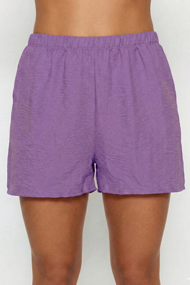 %100 Pamuklu Dokuma Şort - 1