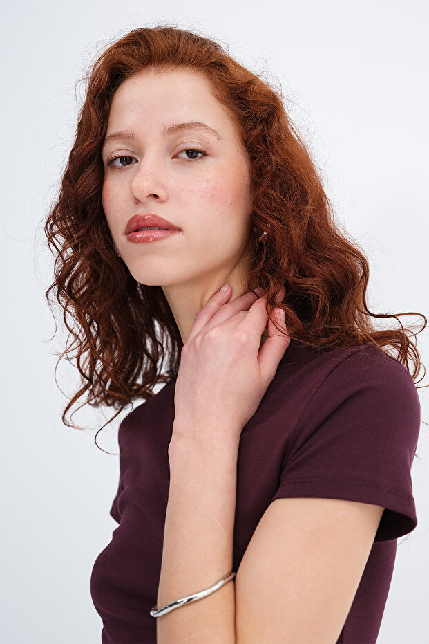 Bisiklet Yaka Basic T-shirt P1430 - 4