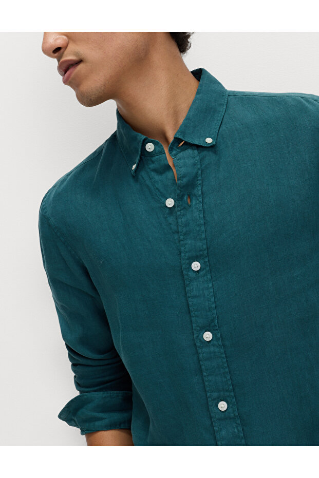 Saf Keten Gömlek - 5