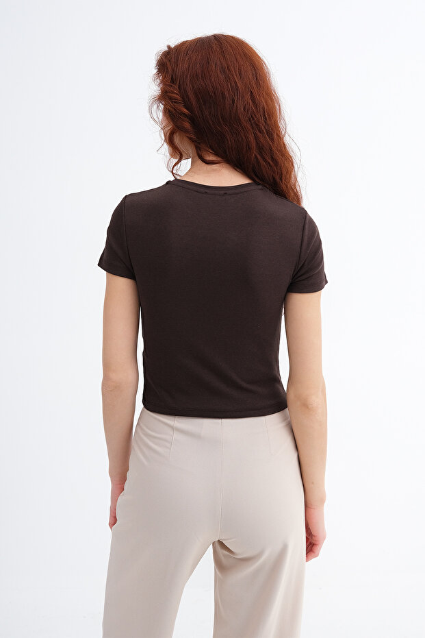 Bisiklet Yaka Basic T-shirt P1430 - 6