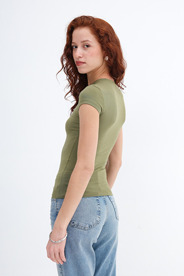 Bisiklet Yaka Modal Basic T-shirt P0365 - 6