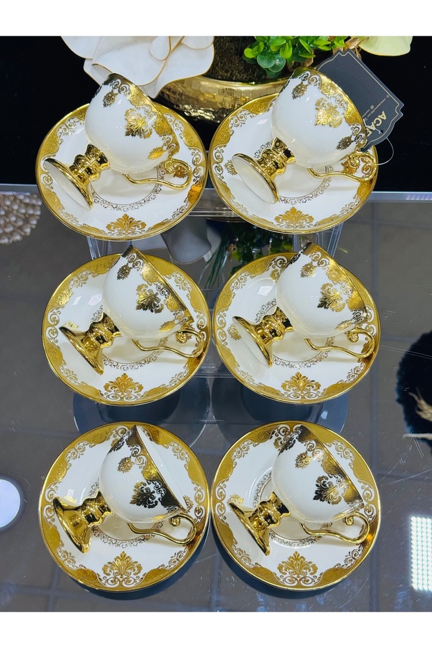 EVRA Acar Porselen 6 Kişilik Luxury Series Kahve Fincan Takımı - Fiyatı ...