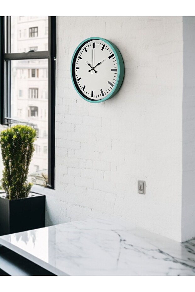 36 cm Turquoise Simple Stylish Wall Clock - 3