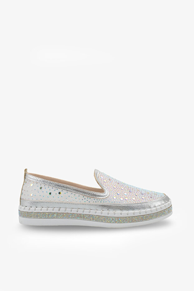 Heroa Women's Stoned Casual Shoes - Silver
