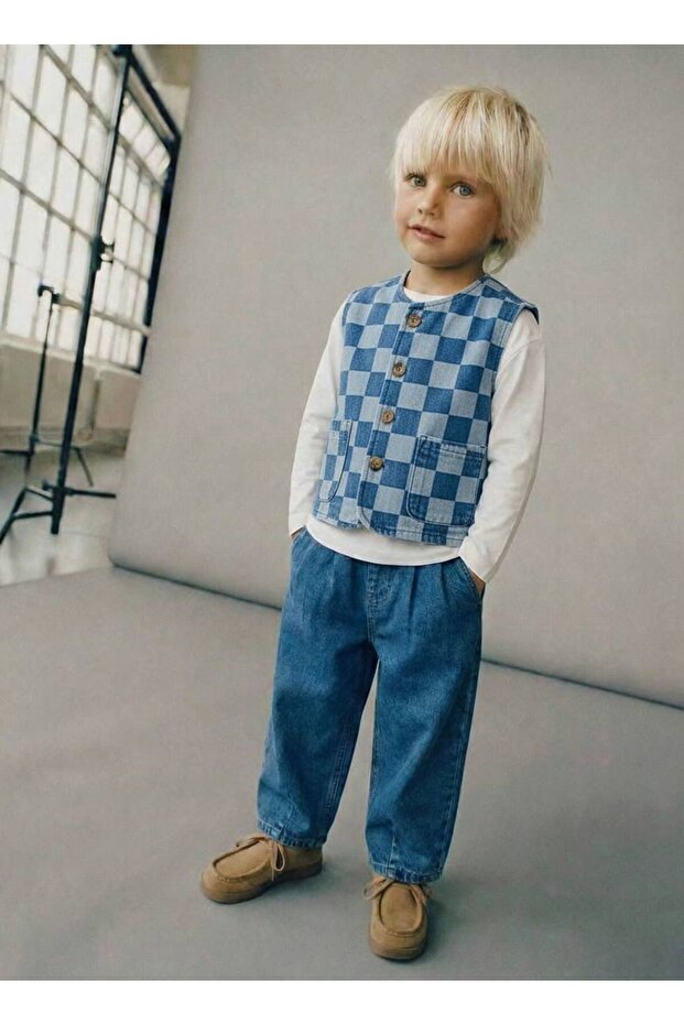 Boy's Elastic Waist Balloon Jean Pants