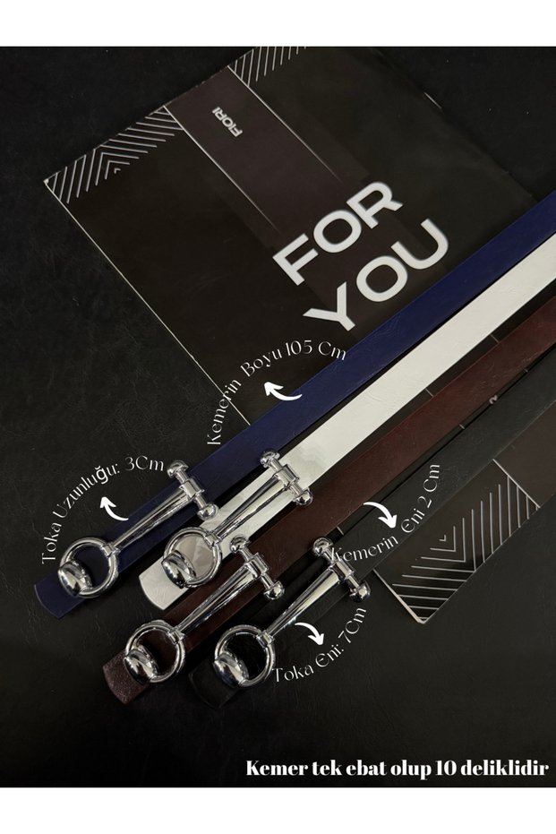4-Piece Design Long Buckle Thin Women's Belt, Jacket Belt, Shirt Belt, Dress Belt