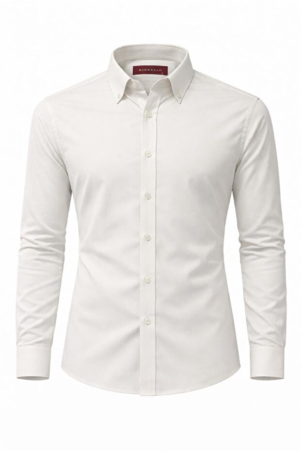 Barsello Slim Fit Long Sleeve Collared Buttoned Men's Shirt - 7536