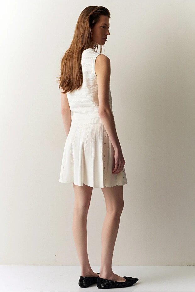 TAŞLI MİNİ ÖRGÜ ETEK - 2