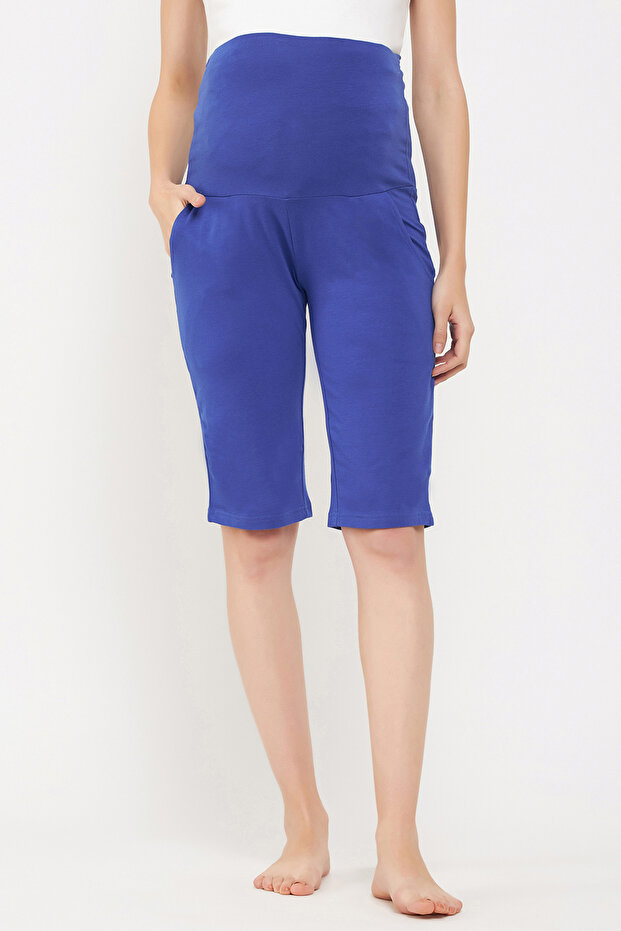 شورت حمل أنيق وبسيط باللون الكحلي - قطن - 3