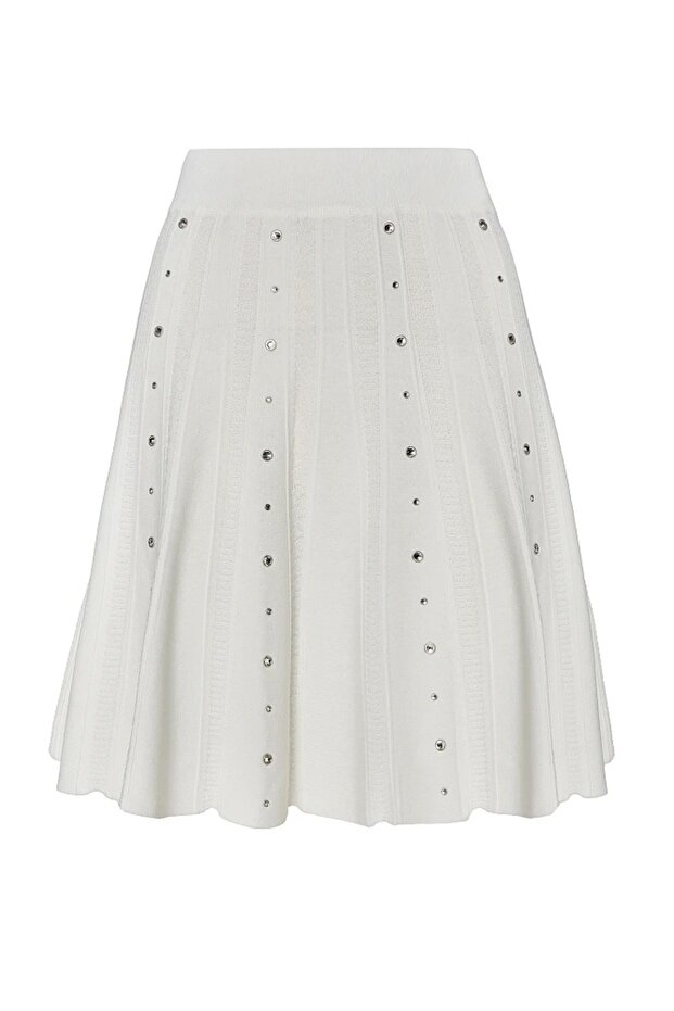 TAŞLI MİNİ ÖRGÜ ETEK - 4