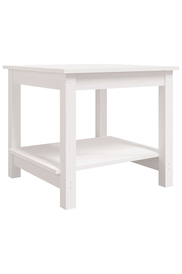 Coffee table, white, 50x50x45 cm, solid pine wood - 2