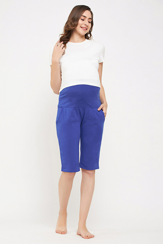 شورت حمل أنيق وبسيط باللون الكحلي - قطن - 2