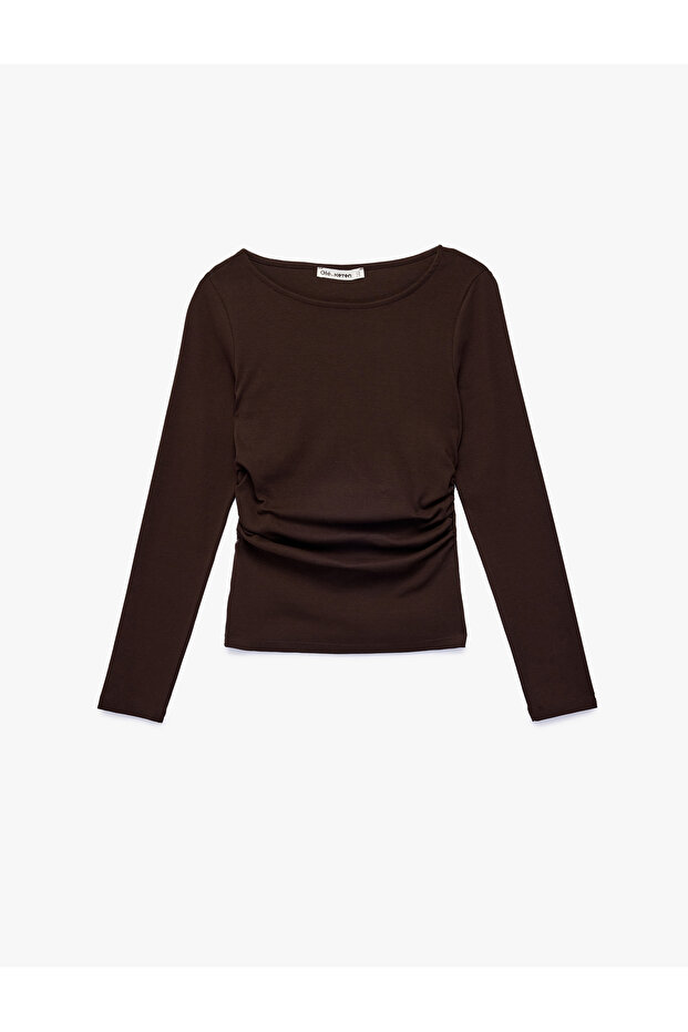 Women'S Brown Crew Neck T-Shirt
