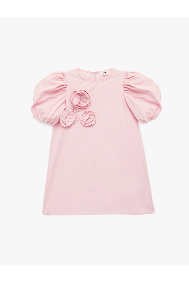 Girl'S Pink Balloon Sleeve Dress