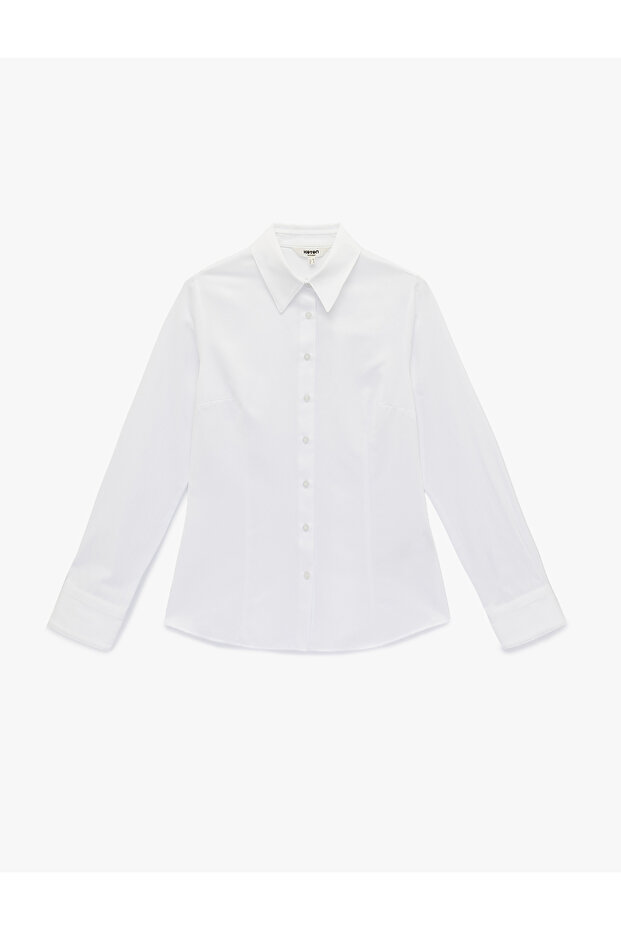 Women'S White Long Sleeve Shirt