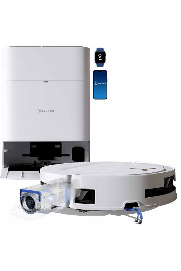 Ecovacs T80 Omni Robot Süpürge ve Paspas 20.000PA ZeroTangle 3.0, 75° C Sıcak Sulu Paspas Yıkama