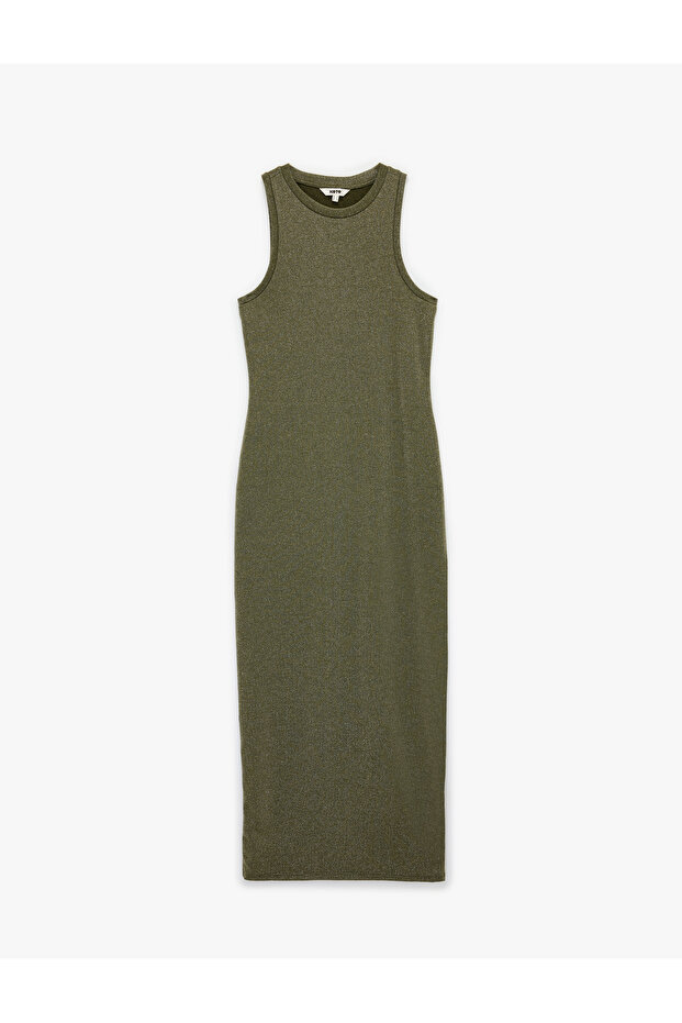 Women'S Khaki Shimmer Pencil Dress