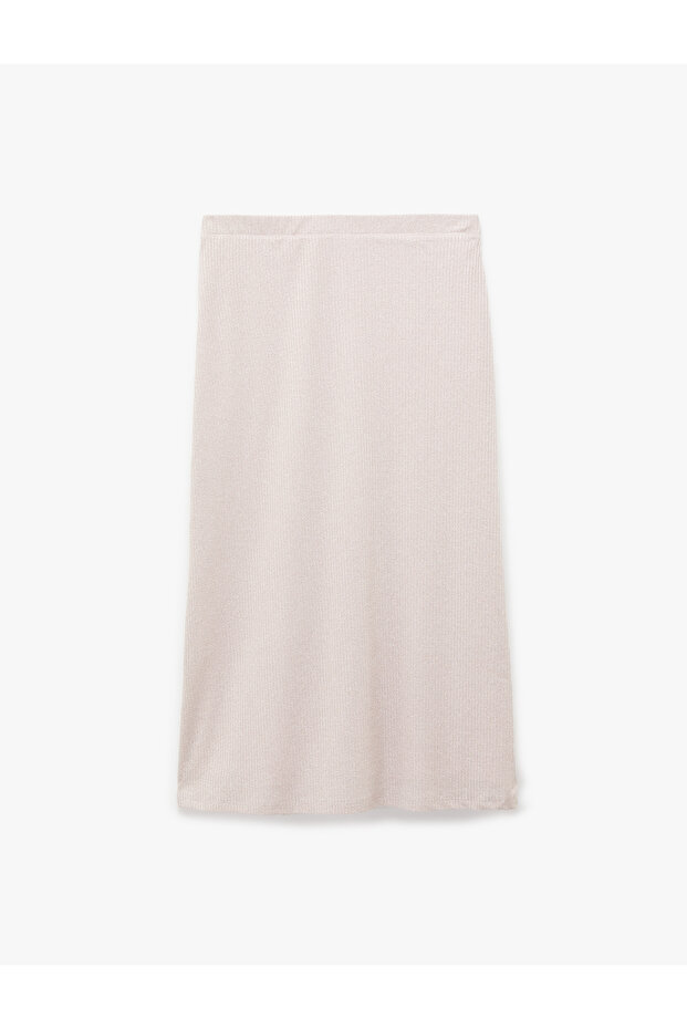 Women'S Pink Gleamy Midi Skirt