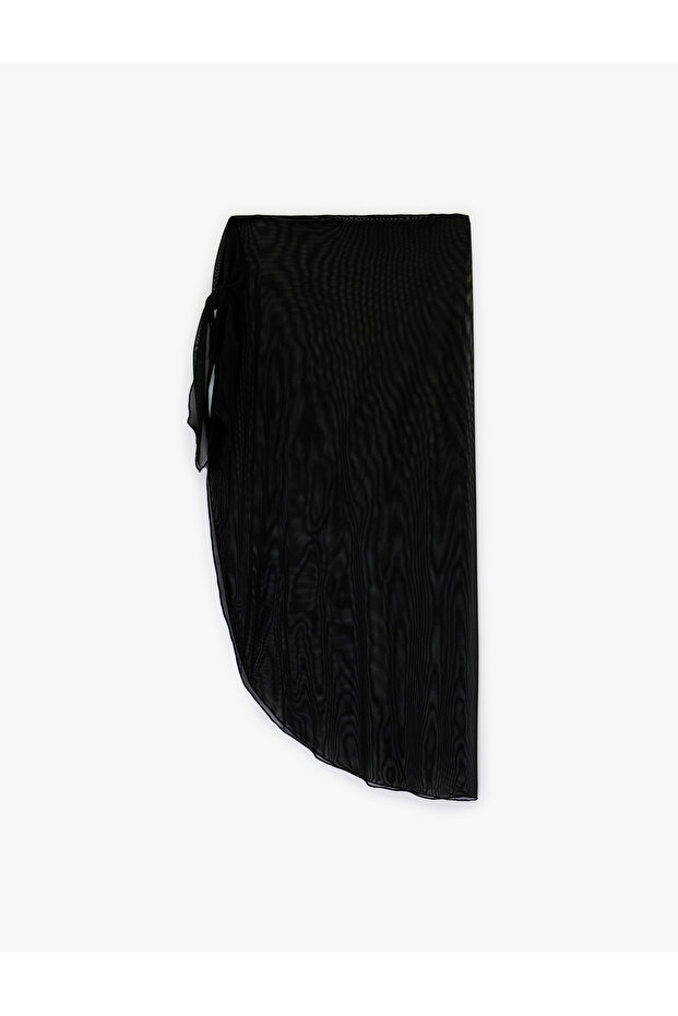 Women'S Black Tulle Pareo Skirt