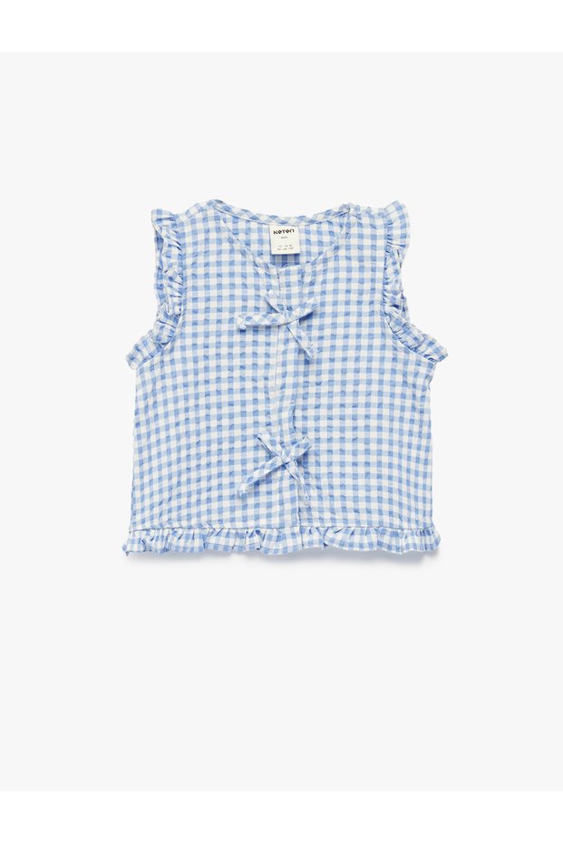 Baby Girl'S Blue Check Gingham Shirt