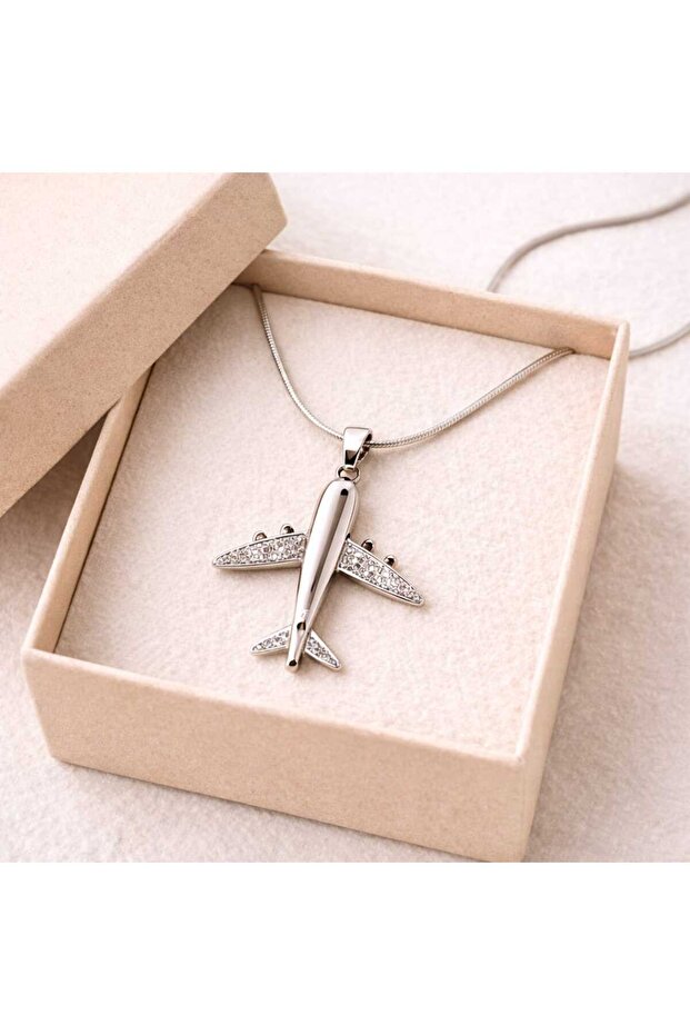 Paslanmaz Çelik Uçak Kolye - 3