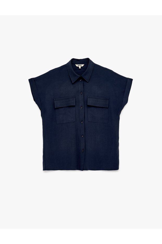 Women'S Navy Short Sleeve Shirt