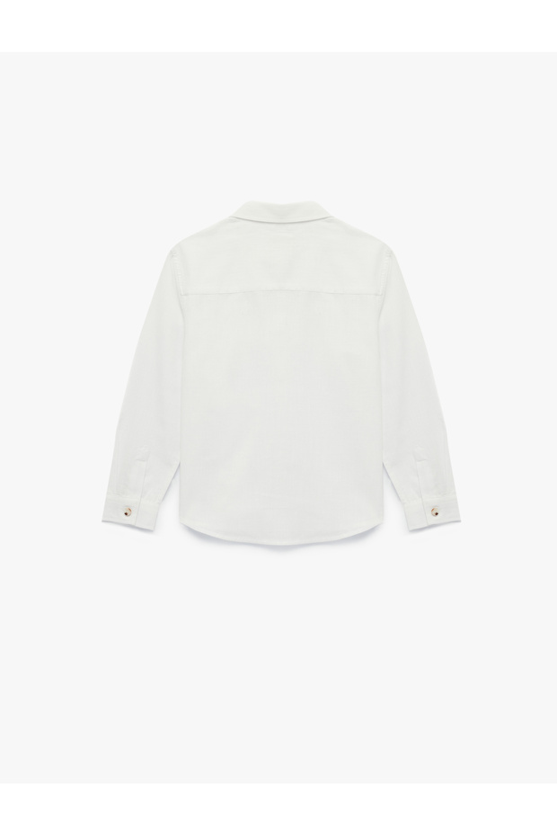Boy'S White Cotton Basic Shirt - 2