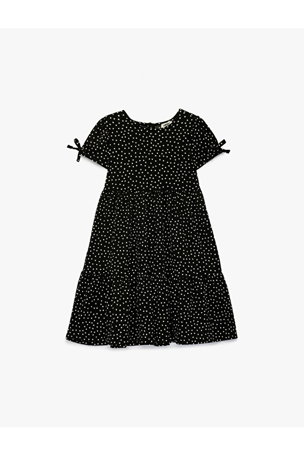 Girl'S Black Design Polka Dot Dress