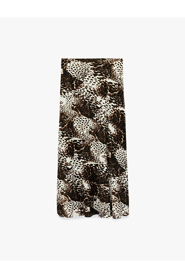 Women'S Black Design Midi Satin Skirt