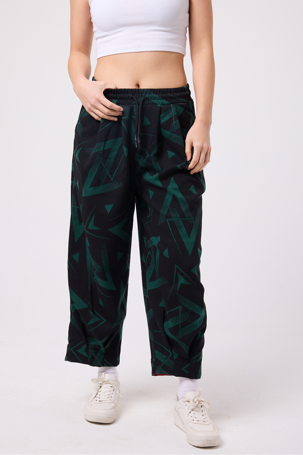 Women's Street Style Baggy Trousers with Cuff Detail