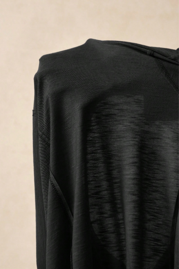 Kadın Siyah Oversize-Salaş V Yaka Basic Tişört - 7