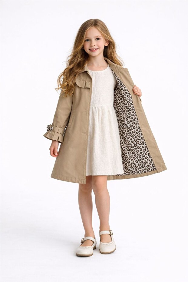 Soft Touch Leopard Lined Trench Coat - 2