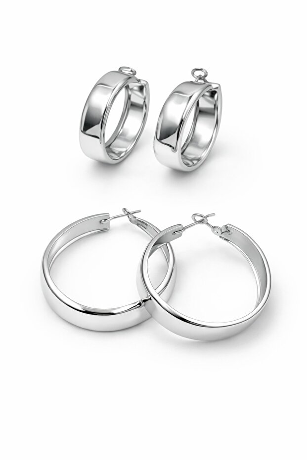 Loop Gümüş Halka Küpe - 2