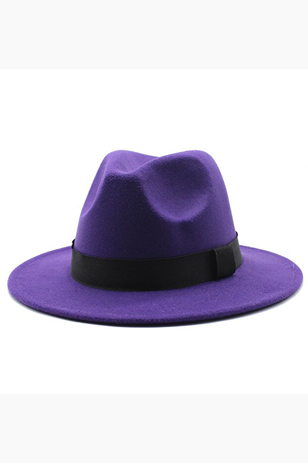 Retro Purple Panama Fedora Hat