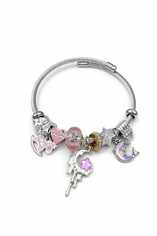 Charmlı Çelik Bileklik - 2