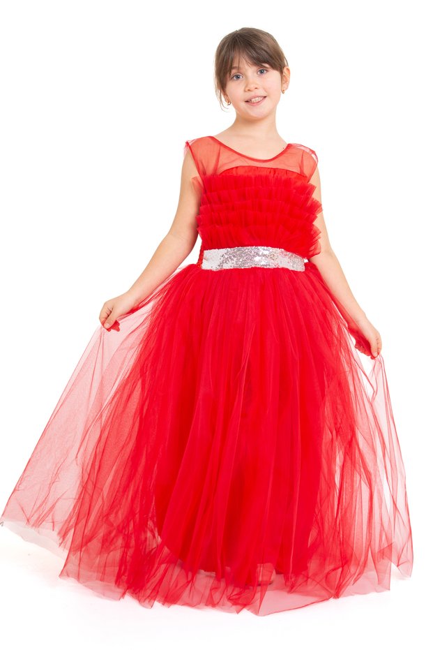 Princess Tulle Evening Gown - Special Occasion, Wedding, and Graduation Children's Dress