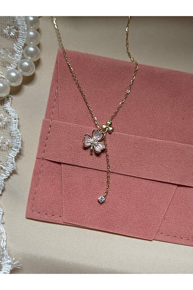 Çiçek Kolye Pembe - 2