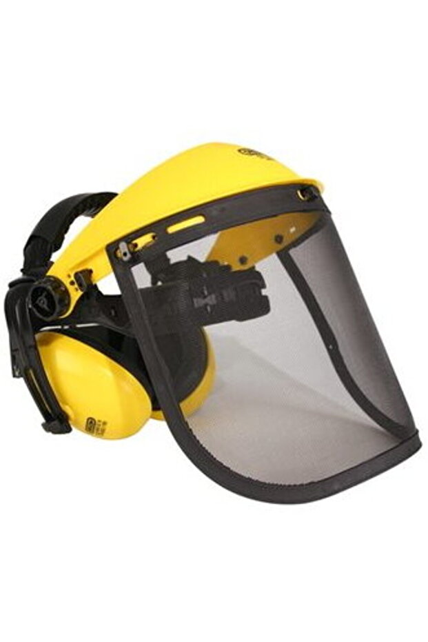Protective visor with earmuffs, adjustable, - 1