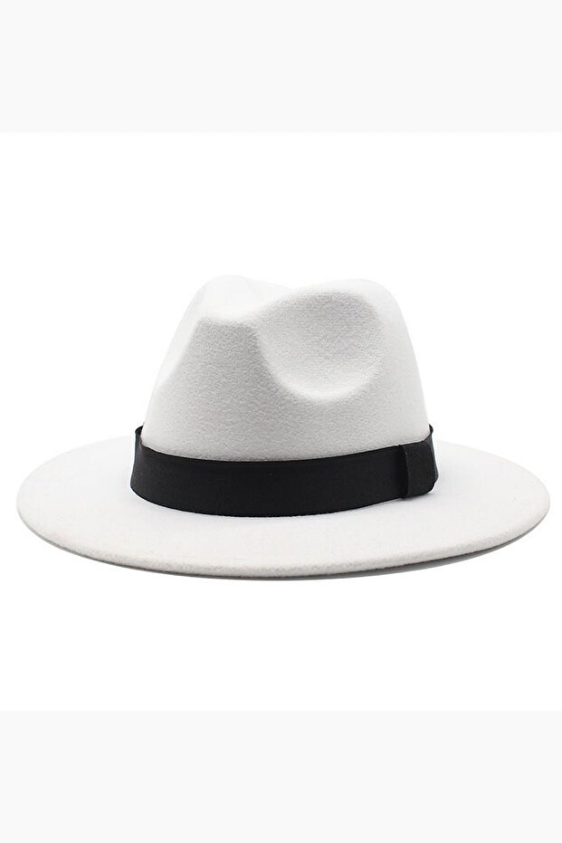 Retro White Panama Fedora Hat