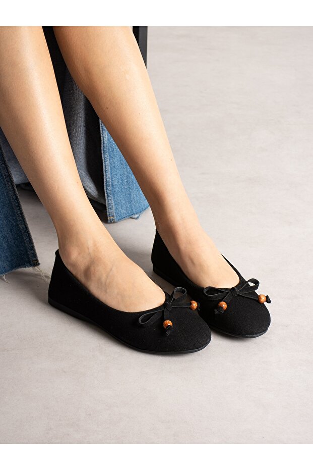 Urban Black Bowknot Women's Ballerinas