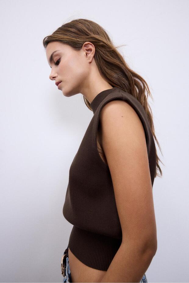 Bisiklet yaka triko top - 4