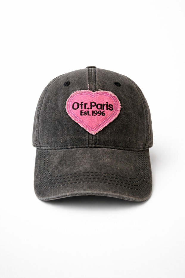 Vintage Look Denim Hat with Embroidery - Unisex Casual Baseball Cap