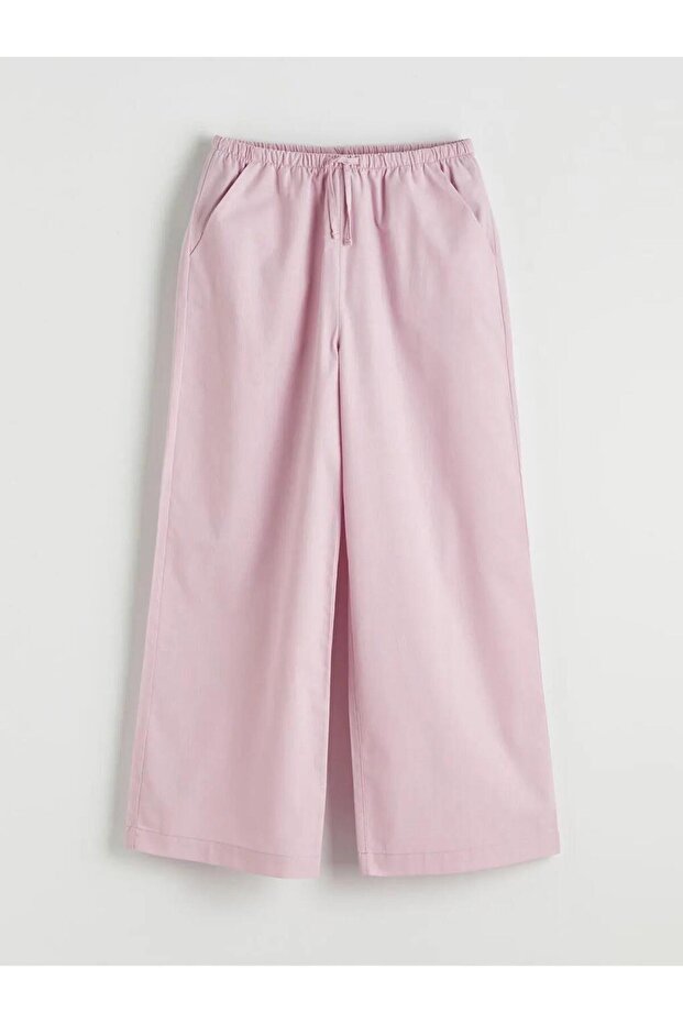 Girls' Poplin Trousers with Elastic Waist (S6)