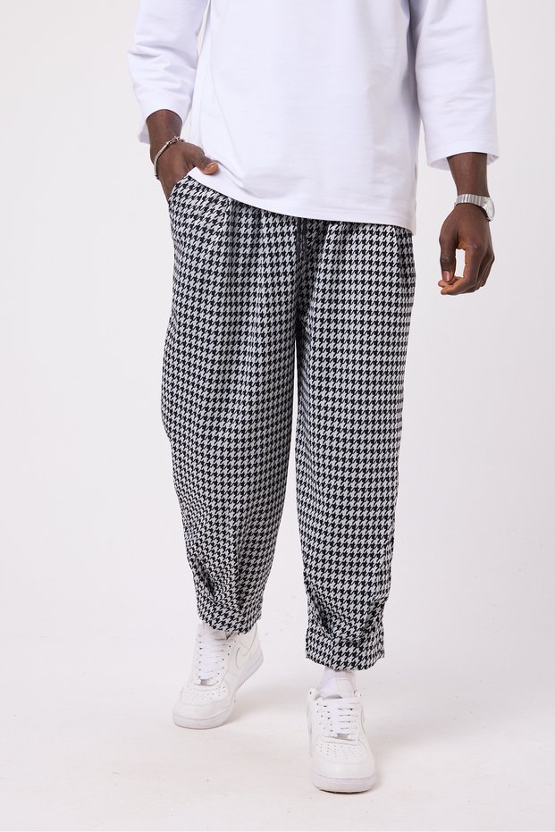 Unisex Street Style Baggy Trousers with Cuff Detail